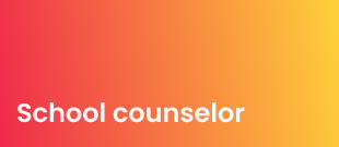 Logo of a school counselor displayed prominently against a vibrant, colorful background.